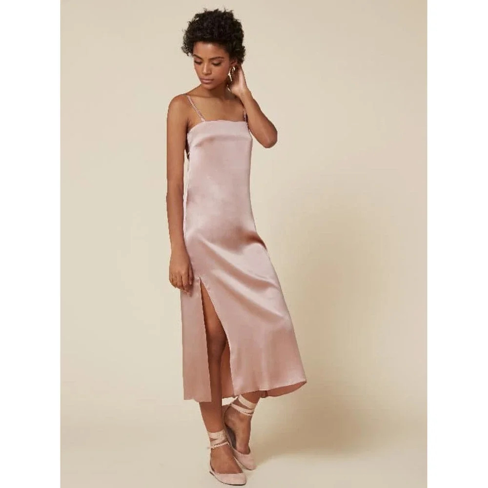 Reformation Georgia Midi Dress Blush Pink